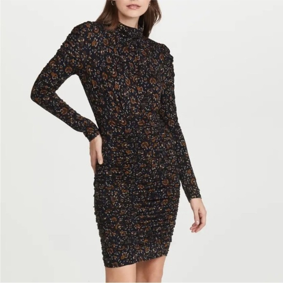 Veronica Beard Dresses & Skirts - NWOT Veronica Beard Gretna Paisley Print Mini Dress Ruched Floral Brown Size M